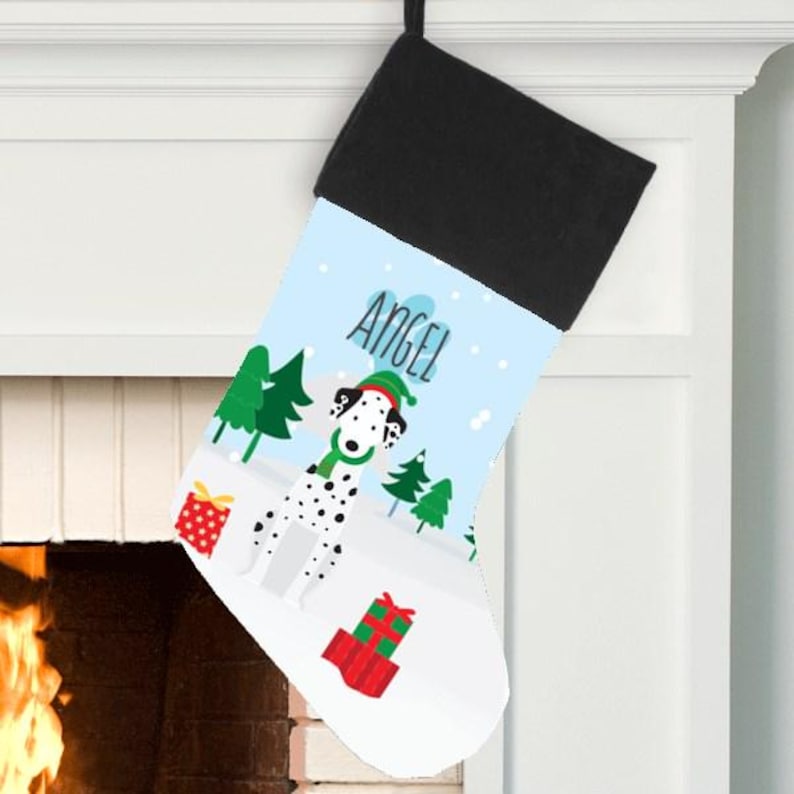 Personalized Dog Stocking, Dog Custom Breed Christmas Stocking, Puppy Stocking, New Dog Christmas Gift, Christmas Gift