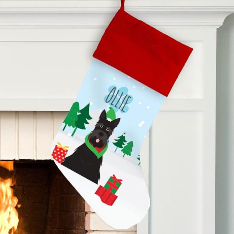 Personalized Dog Stocking, Dog Custom Breed Christmas Stocking, Puppy Stocking, New Dog Christmas Gift, Christmas Gift