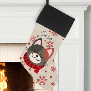 Personalized Cat Breed Christmas Stocking, Cat Christmas Stocking, Kitten Stocking, Cat Christmas Gift, Orange Cat Stocking, White Cat, Gray