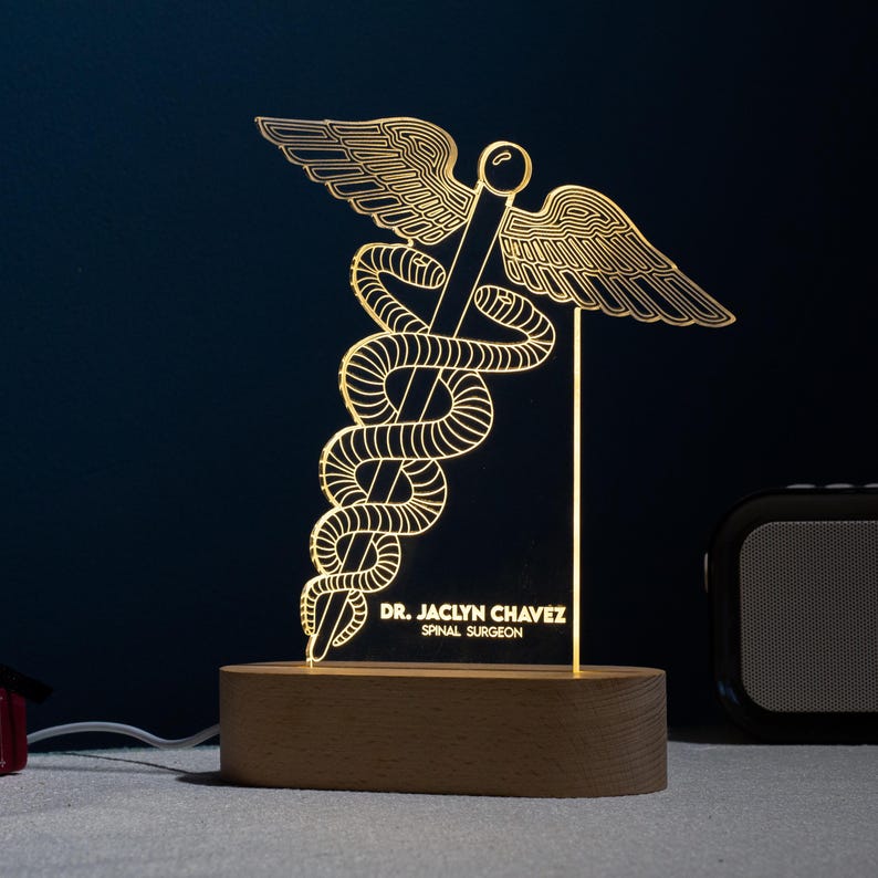 Personalized Medical School Graduation Gift, Custom Desk Lamp Gifts for New Doctor, Unique Appreciation Gifts For Him