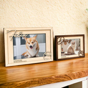 Custom Memorial Pet Picture Frame, Cat Memorial Wood Picture Frame, Dog Memorial Gifts, Makes a Great Pet Memorial Gift for Dog Lover