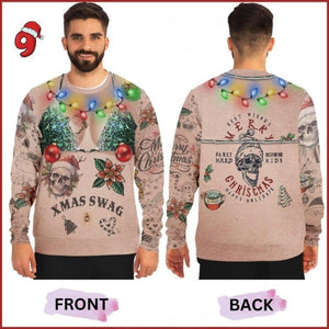 Bad santa ugly xmas shirt, Funny ugly Christmas sweater, caucasian santa sweatshirt, funny Christmas jumper, funny gag gift for men, naughty il_794xN.6322675084_cjvl_1.jpg