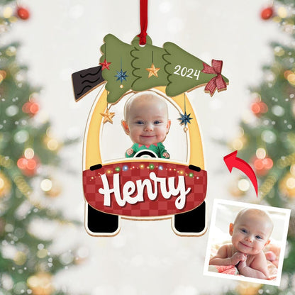 Personalized Baby Christmas Ornament, Custom Baby Photo Gift, Kids Ornament, Baby's First Christmas Ornament 2024, Christmas Decoration