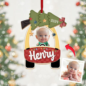 Personalized Baby Christmas Ornament, Custom Baby Photo Gift, Kids Ornament, Baby's First Christmas Ornament 2024, Christmas Decoration