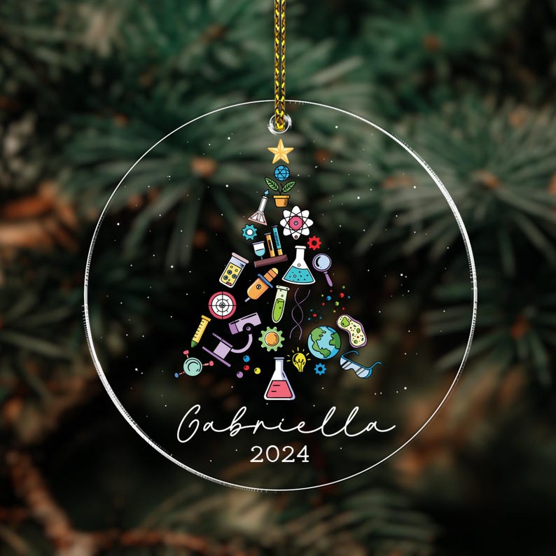 Science Lab Ornament For Scientist, Lab Week, Chemistry Lover, Biology Christmas Ornament, Science Lover Gift, Science Club, Laboratory Gift