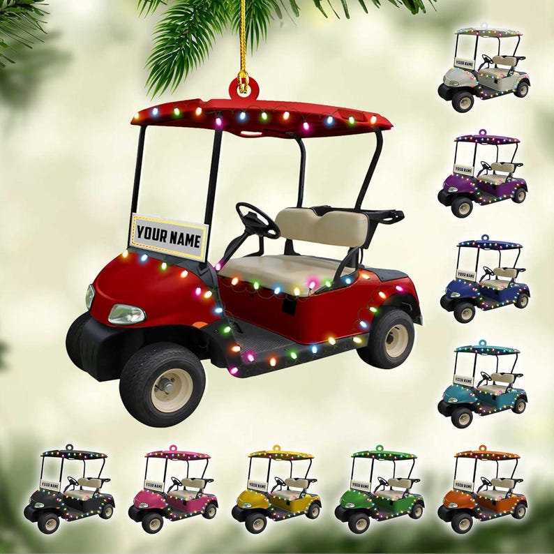 Personalized Golf Cart Ornament Golf Clubs Ornament Golfer Gift Xmas Golf Bag Ornament Golf Team Ornaments Golfer Christmas Ornament 2024