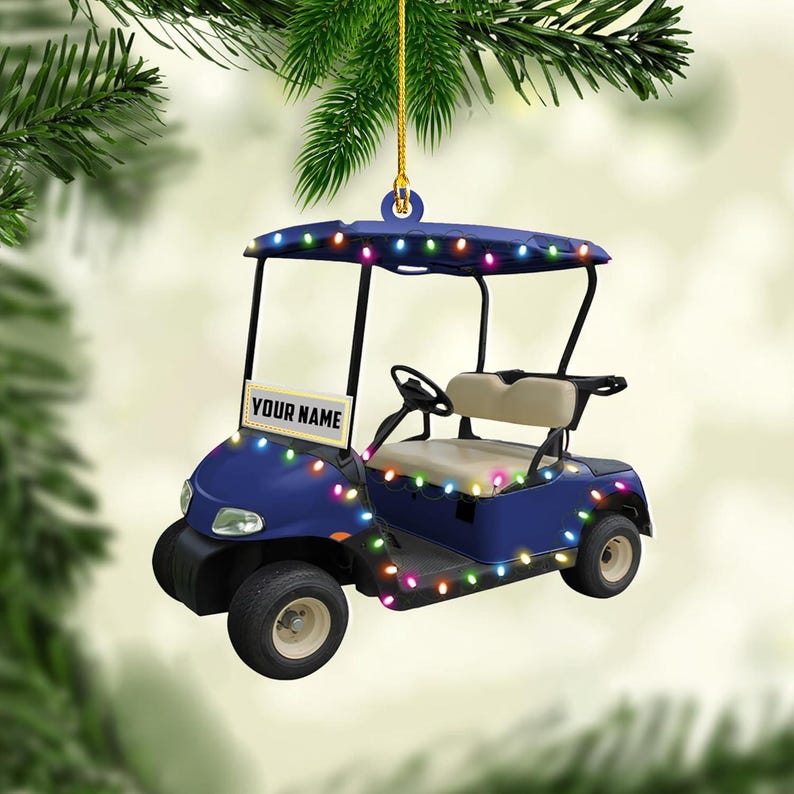 Personalized Golf Cart Ornament Golf Clubs Ornament Golfer Gift Xmas Golf Bag Ornament Golf Team Ornaments Golfer Christmas Ornament 2024