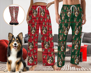 Custom Pet Pajama Pants, Custom Dog Personalized Pajama Pants, Custom Pet Portrait Pajama pants, Christmas Pajama Pants, Family Pajama Pants