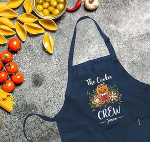 Personalized The Cookie Crew Apron, Funny Apron, Christmas Apron, Christmas Cookie Apron, Kitchen Gift Idea,Custom Name Apron, Cooking Gift