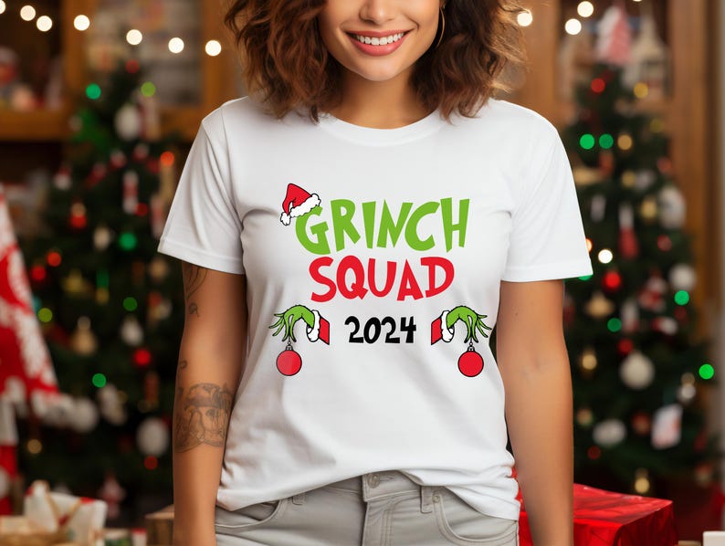 Custom Grinchmas 2024 Shirts, Christmas Grinch Squad Shirt, Christmas Grinch T-Shirts, Merry Christmas 2024 T-Shirts, Christmas Family Shirt