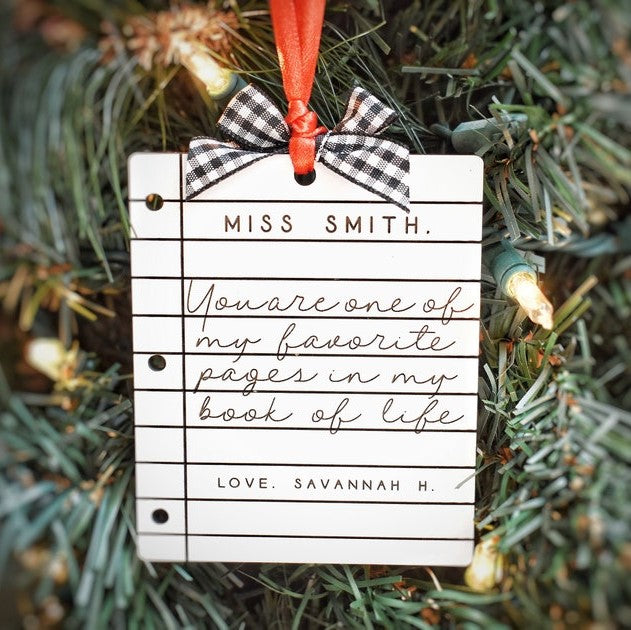 Custom Teacher Christmas Ornament | Personalized Gift for Educators | Unique Teacher Appreciation Ornament | Christmas Tree Decor Teachers