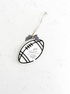 Custom Sports Ball Ornaments | Personalized Wooden Ornaments | Football, Baseball, Basketball, Soccer Ball Decor | Meaningful Holiday Gifts