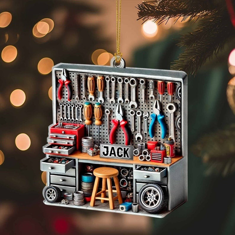 Mechanic Tool Box 2D Flat Acrylic Ornament Not 3D, Custom Tools Garage Ornament, Tool Staging, Mechanic Repair Shop Decor, Mechanic Gifts