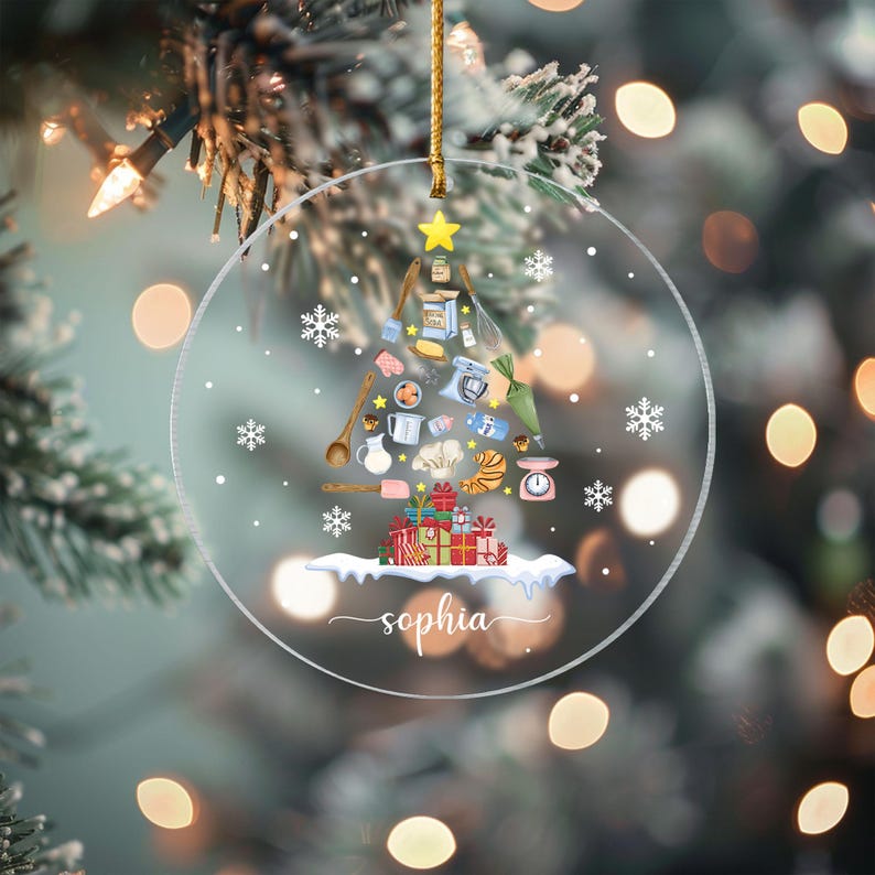 Personalized Baker Ornament, Cooking Ornament, Gift for Mom, Gift for Chef, Baker Gift, Gift for Baker, Baking Christmas Ornament, Chef Gift