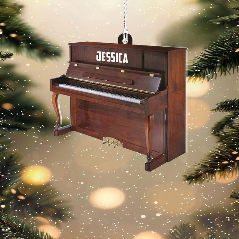 Piano Musical Instrument Christmas Ornament, Piano Lovers-Piano Artist Gift, Musician Ornament Gift, Piano Player Ornament.