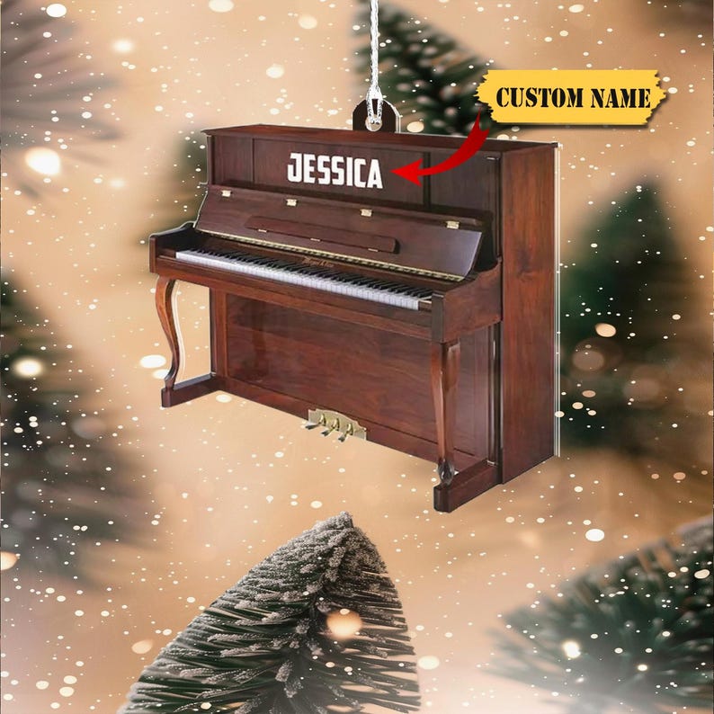 Piano Musical Instrument Christmas Ornament, Piano Lovers-Piano Artist Gift, Musician Ornament Gift, Piano Player Ornament.