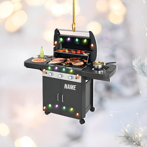 Personalized Grill Christmas Ornament, Grill Flat Shape Ornament, Barbeque BBQ Christmas Ornament for Grill Master 2025, Gift for Griller