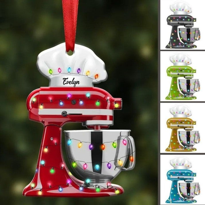 Makezbright Baker - Baking Mixer Lights - Personalized Christmas Ornament, Christmas Gift For Baking Lover, Baking Mixer Christmas Ornament