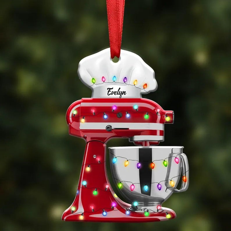 Makezbright Baker - Baking Mixer Lights - Personalized Christmas Ornament, Christmas Gift For Baking Lover, Baking Mixer Christmas Ornament