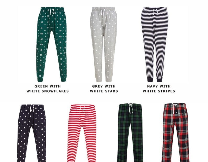 Personalised FAMILY CHRISTMAS PYJAMAS - Matching Pyjamas, Family Set, Christmas Pudding, Christmas Eve PJs, Sleepwear, Jersey, Tartan