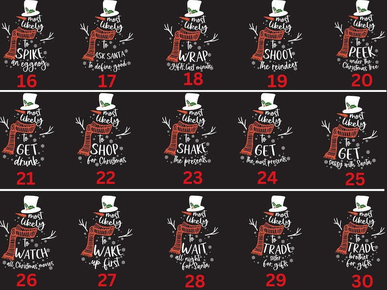 Most Likely To Christmas Family Matching Shirt, Xmas Custom Snowman Group Party Tshirt, Christmas Eve Outfits, Funny Christmas Party Shirt