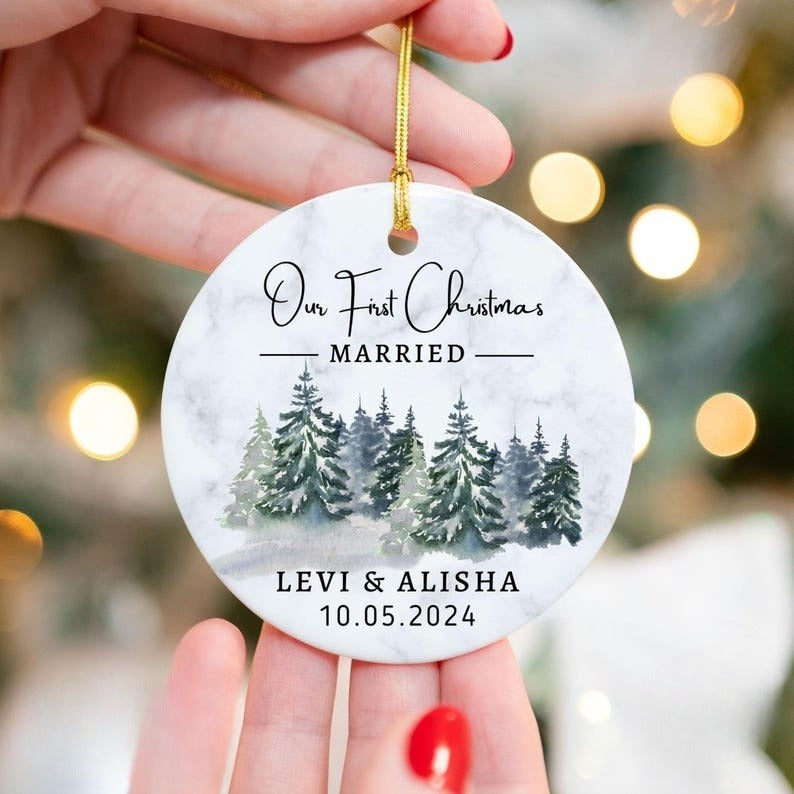 Married Ornament, Wedding Gift, Our First Christmas as Mr and Mrs Gift, Wedding Couples Ornament, First Married Christmas, Newlywed Gift