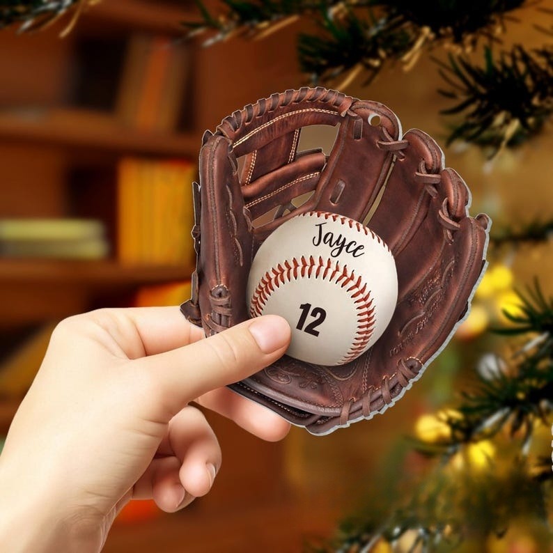 Personalized Baseball Christmas Ornament, Baseball Team Gift, Baseball Christmas Tree Ornament, Baseball Custom Ornament, Christmas Gift