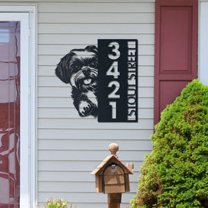 Dog House Number, Dog Address Sign, Shih Tzu Sign, Vertical House Number Plaque for Outdoor Use