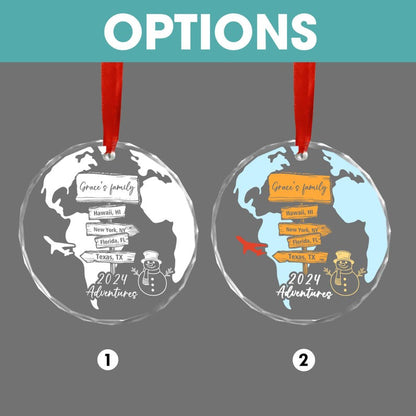 Personalized Travel Adventure Ornament, Traveling Christmas Ornament, Ornament Gift, Travel Gift, Christmas Gift, Travel Ornament, Travel