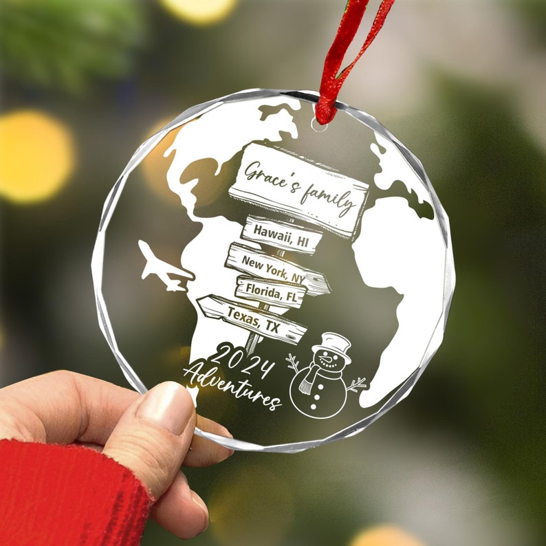 Personalized Travel Adventure Ornament, Traveling Christmas Ornament, Ornament Gift, Travel Gift, Christmas Gift, Travel Ornament, Travel
