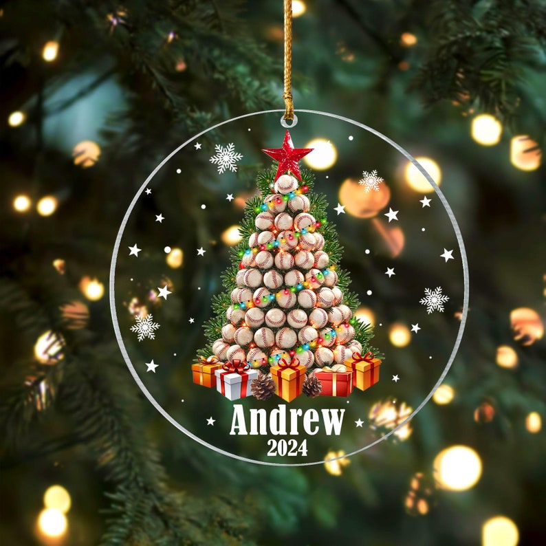 Baseball Christmas Ornament, Baseball Ornament, 2024 Ornament, 2024 Baseball Ornament, Personalized Baseball Ornament, Baseball Mom Gift