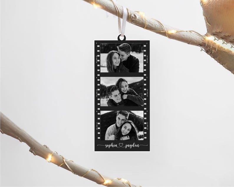 Custom Photo Strip Ornament, Christmas Ornament 2024, Personalized Ornament with Photos, Family Ornament, Couple Ornament, Bestie Gift