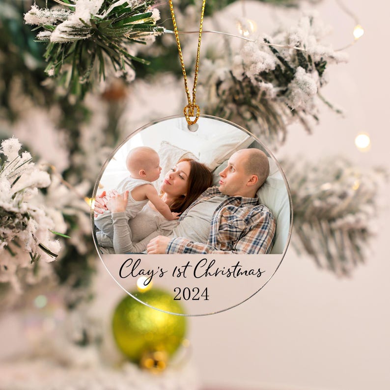 Personalized Photo Christmas Ornaments,Custom Picture Ornament,Engagement Gift,Family Christmas,Baby's First Christmas,Memorial Ornaments