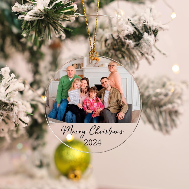 Personalized Photo Christmas Ornaments,Custom Picture Ornament,Engagement Gift,Family Christmas,Baby's First Christmas,Memorial Ornaments