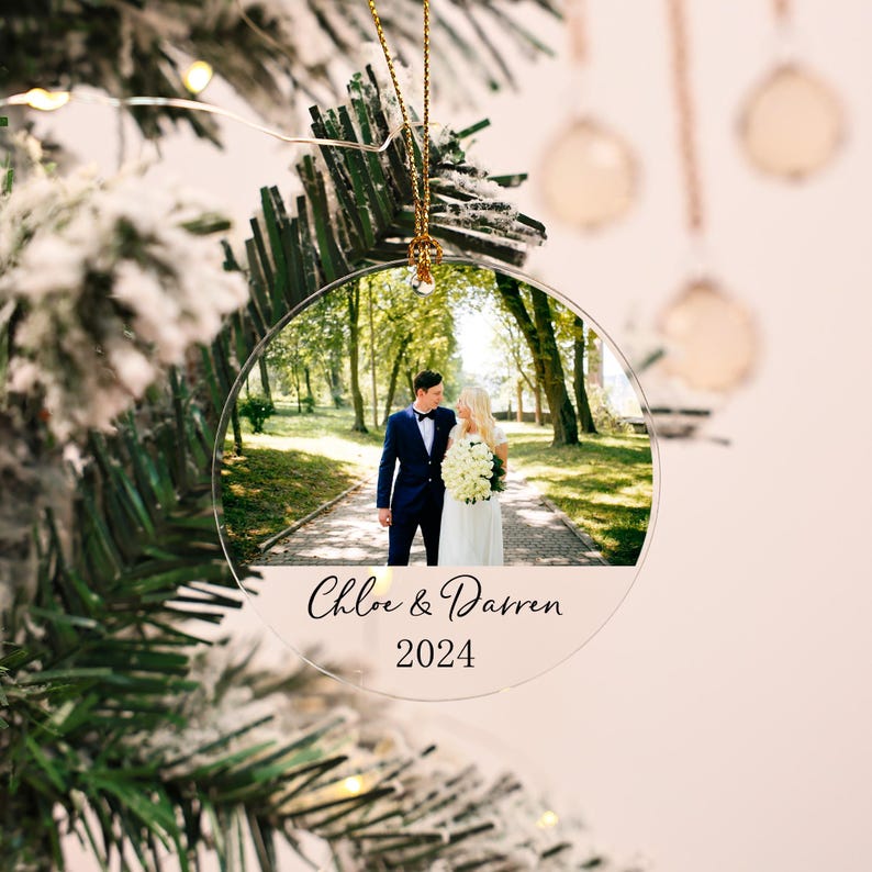 Personalized Photo Christmas Ornaments,Custom Picture Ornament,Engagement Gift,Family Christmas,Baby's First Christmas,Memorial Ornaments