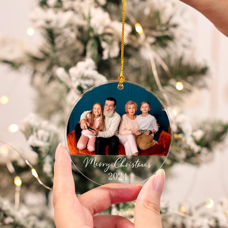 Personalized Photo Christmas Ornaments,Custom Picture Ornament,Engagement Gift,Family Christmas,Baby's First Christmas,Memorial Ornaments