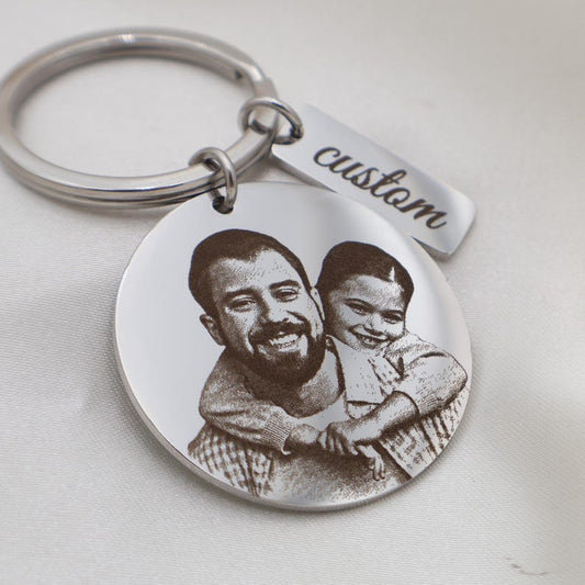 Custom Photo Aluminium Keychain - Personalized Portrait Engraved Keyring - Unique Gift for Loved Ones - Custom Christmas Gift