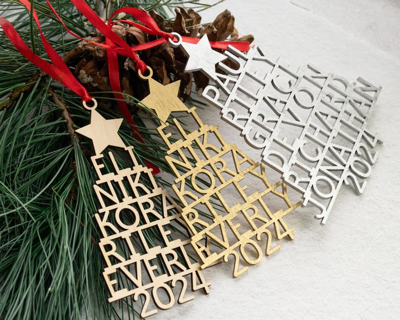 Family Christmas Ornament - Personalized Ornament With Names - Christmas Tree Ornament
