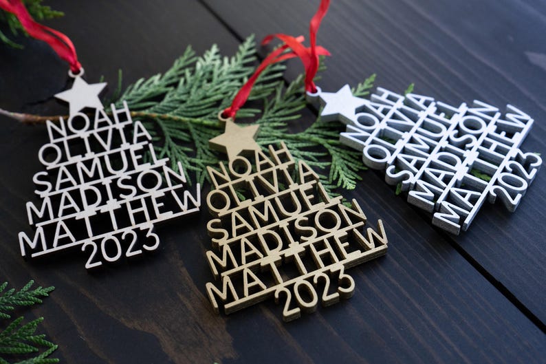 Family Christmas Ornament - Personalized Ornament With Names - Christmas Tree Ornament