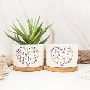 Custom Grandma's Garden Plant Pot,Mom Plant Pot with Birthflower,Family Name Gift,Birthday Gift,Gift for Mom/Grandma/Nanny,Mothers Day Gift