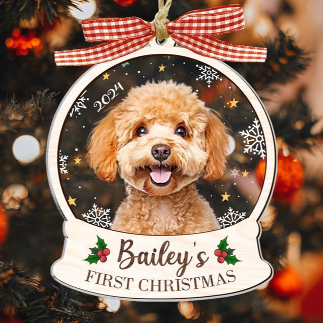 Personalized Puppys First Christmas Ornament 2025: Custom Dog Photo Ornament