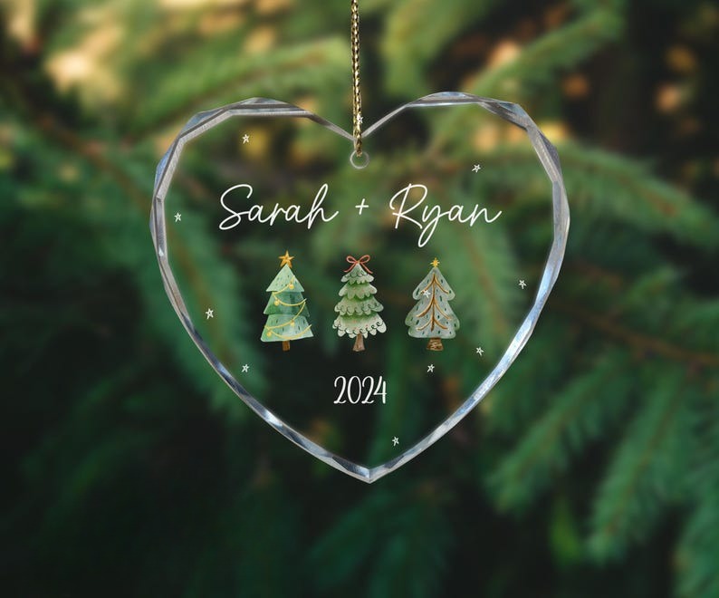 Personalized Couples Christmas Ornament, Couple Names Christmas Ornament, Our First Christmas Together, New Couple Gift, Glass Ornament