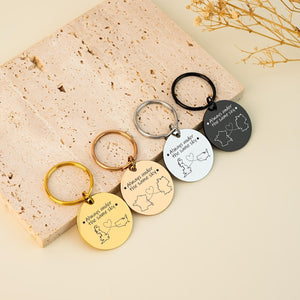 Custom Two Map Keychain,Always Under The Same Sky,Long Distance Relationship Gift,Going Away Gift,Couple Graduation Gift,Gift for Friend