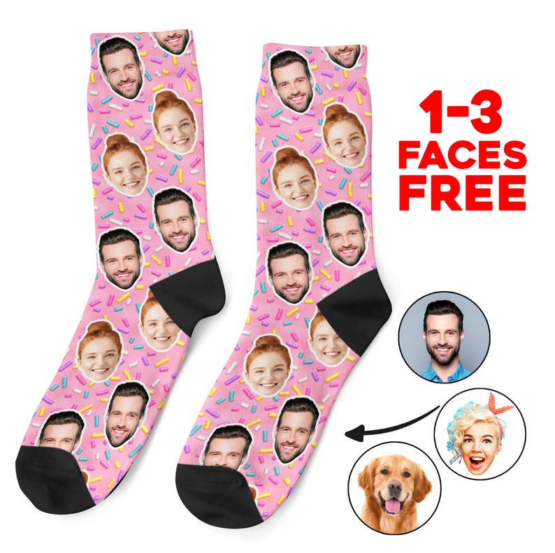 Custom Face Socks, Personalized Sweet Photo Socks, Picture Candy Face on Socks, Customized Funny Photo Gift For Her, Him or Best Friends