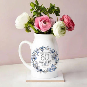 Personalized 60th Wedding Anniversary Flower Vase, 60th Wedding Anniversary Keepsake Gift, Diamond Wedding Anniversary Gift
