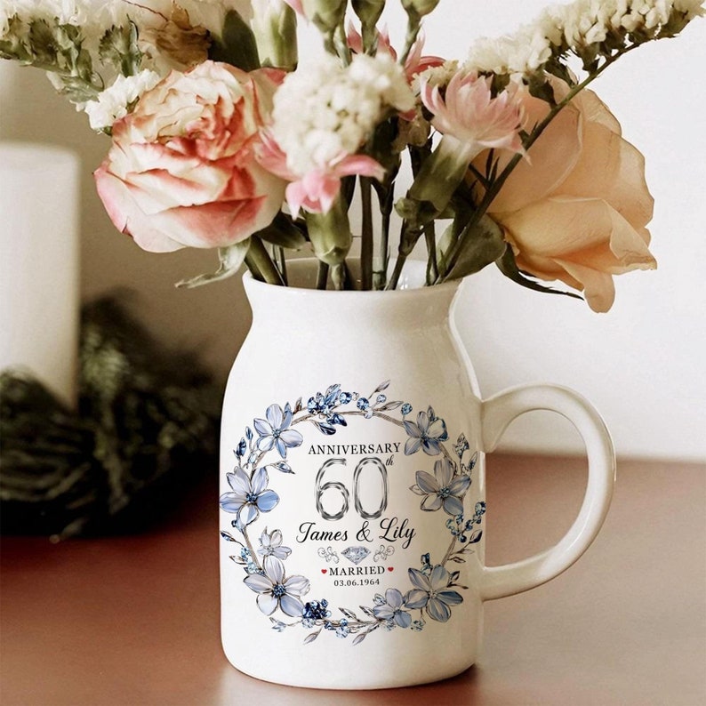 Personalized 60th Wedding Anniversary Flower Vase, 60th Wedding Anniversary Keepsake Gift, Diamond Wedding Anniversary Gift il_794xN.6330689917_ttp9.jpg