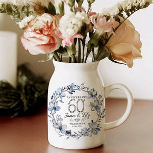 Personalized 60th Wedding Anniversary Flower Vase, 60th Wedding Anniversary Keepsake Gift, Diamond Wedding Anniversary Gift