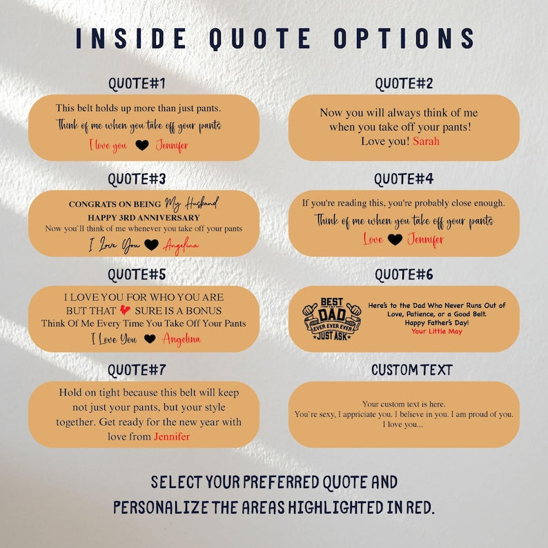 Personalized Leather Belt for Anniversary - Handcrafted Custom Belt for Him, Christmas Day Gift for Husband, Gift for him