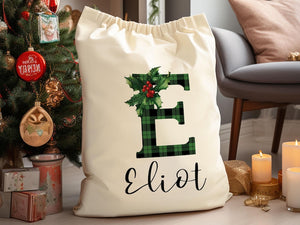 Personalized Christmas Gift Sack for Christmas, Custom Large Santa Sack Bag, Custom Christmas Gift Bag, Christmas Eve Box for Kids Christmas