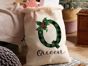 Personalized Christmas Gift Sack for Christmas, Custom Large Santa Sack Bag, Custom Christmas Gift Bag, Christmas Eve Box for Kids Christmas